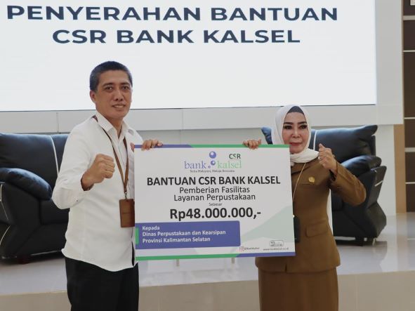 Bank Kalsel Dukung Fasilitas Layanan Perpustakaan Dispersip Kalsel