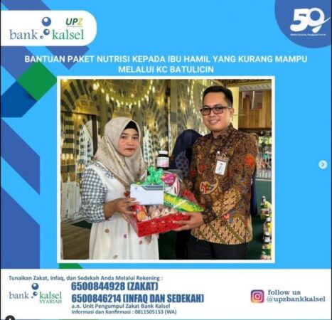 UPZ Bank Kalsel Serahkan Paket Nutrisi Untuk Ibu Hamil Dari Masyarakat Pra Sejahtera di Kabupaten Tanbu