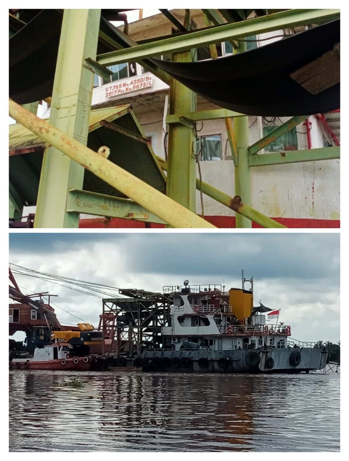 Kapal Krend KUTAMA 99, Senggol Jembatan Pulau Telo Hingga Rusak Parah