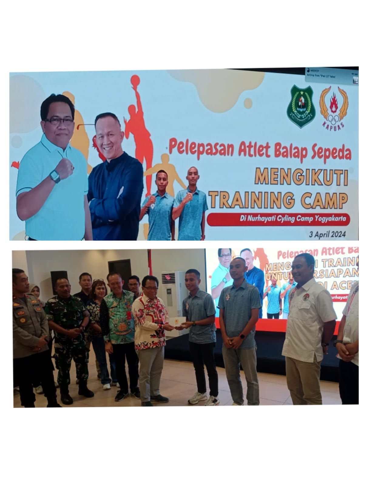 Erlin Hardi, Lepas 2 Atlet Sepeda Kapuas Ikuti Training Camp di Jogyakarta