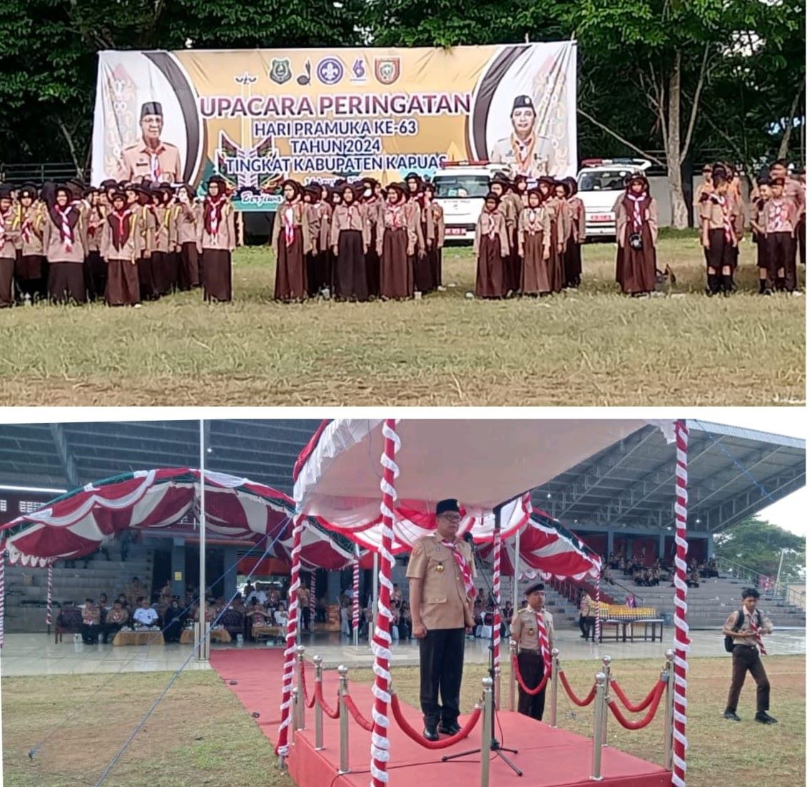 Pemkab Kapuas dan Kwarcab Pramuka Gelar Peringatan HUT Pramuka ke-63 di Stadion Panunjung Tarung