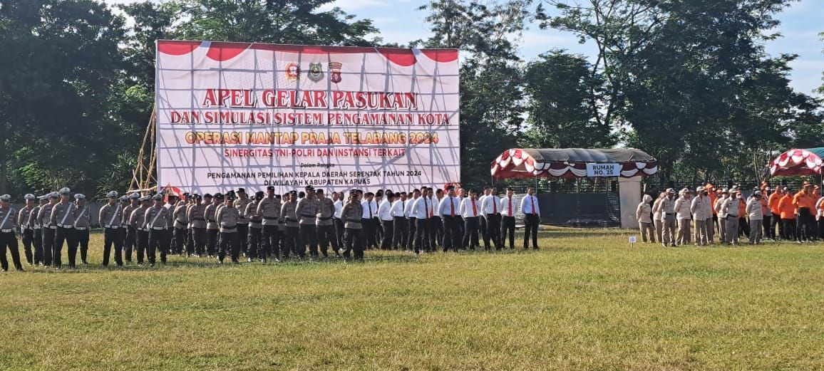 Kapuas Siap Hadapi Pemilihan Kepala Daerah Serentak 2024, Apel Gelar Pasukan dan Simulasi Pengamanan Tunjukkan Sinergi TNI-Polri