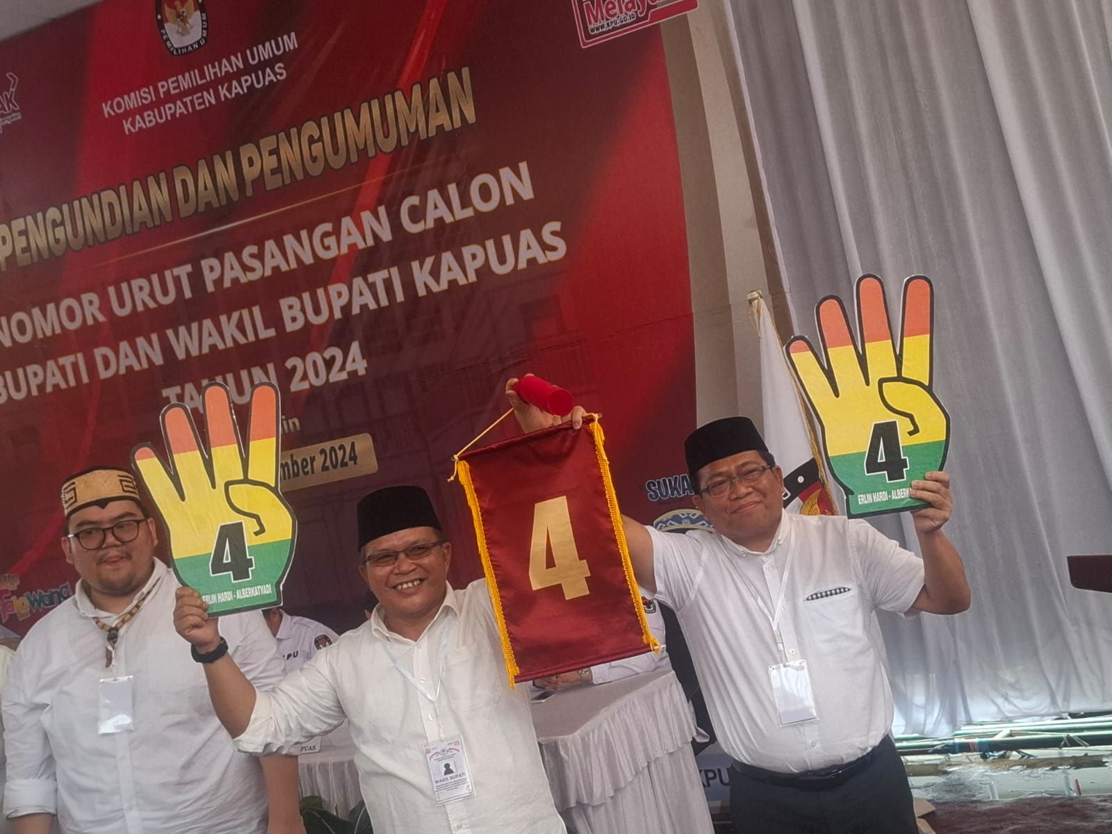 Erlin Hardi dan Alberkat Yadi Dapat Nomor Urut Empat di Pilkada Kapuas