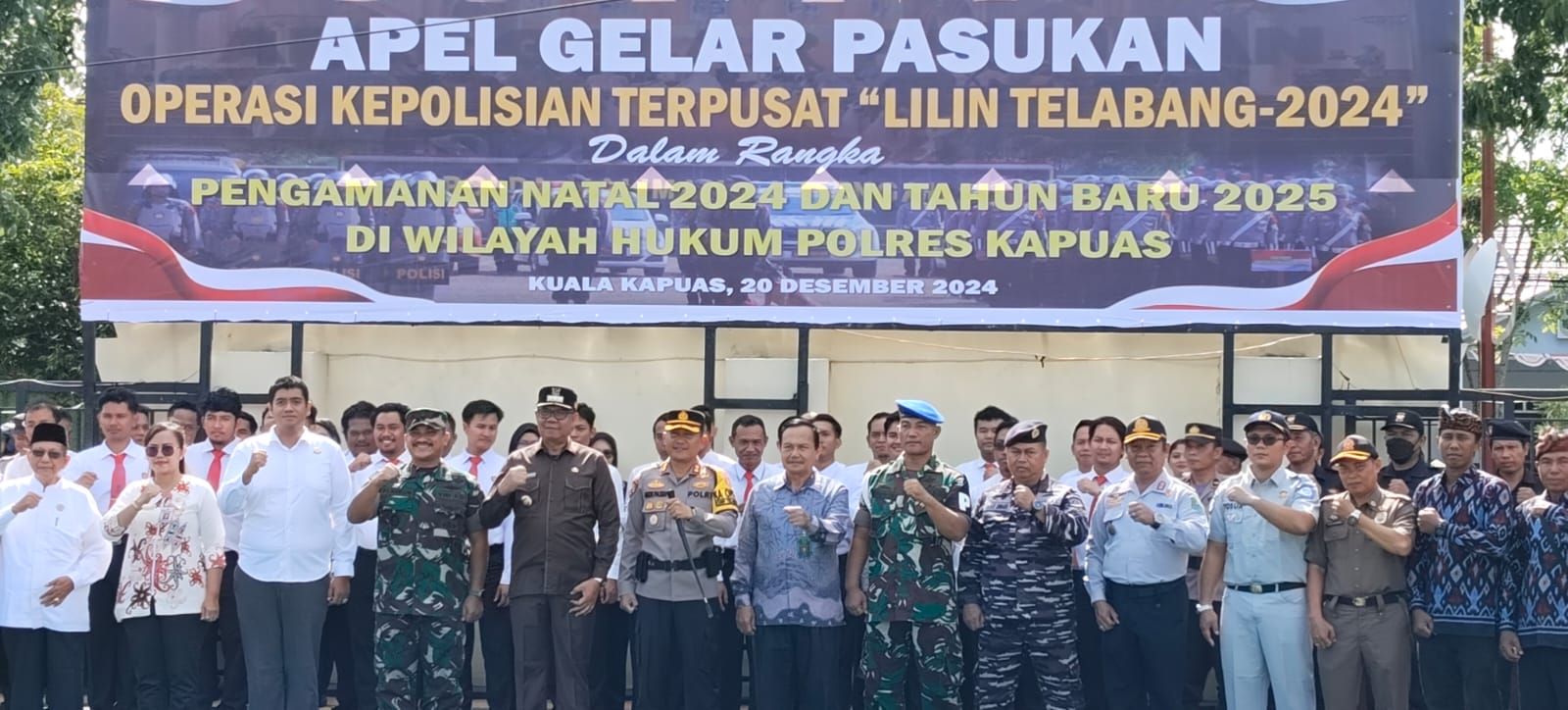 Apel Gabungan Gelar Pasukan Operasi Lilin Talabang 2024 Kapuas digelar di Mapolres Kapuas