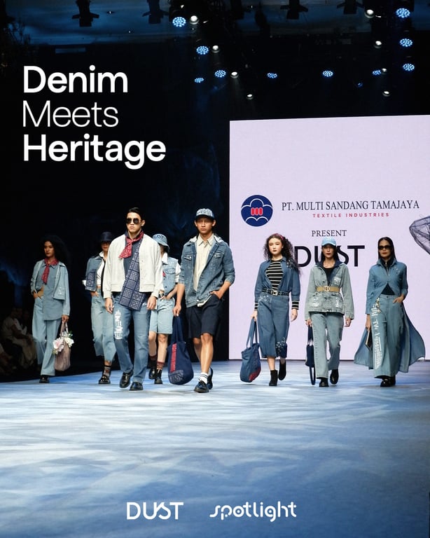 DUST Mempersembahkan DENIM MEETS HERITAGE – Kolaborasi Fashion dan Seni di SPOTLIGHT INDONESIA 2024