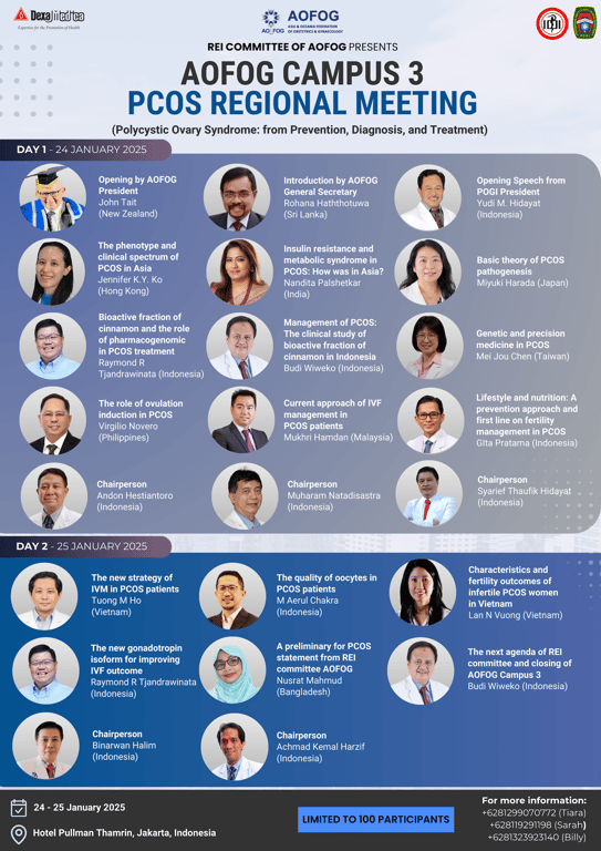 INDONESIA SIAP MENYAMBUT AOFOG CAMPUS 3: FORUM BERGENGSI PAKAR PCOS SE-ASIA OSEANIA