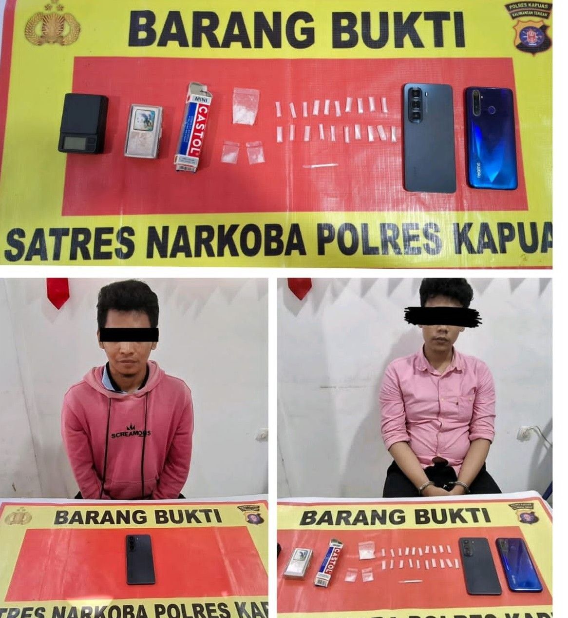 Dua Pemuda Diamankan Satresnarkoba Polres Kapuas Karena Edarkan Sabu