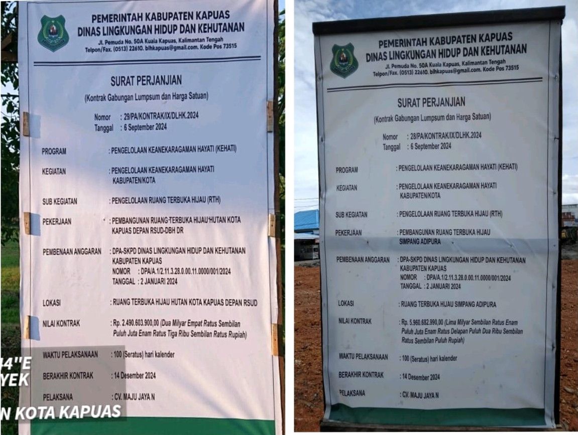 Proyek RTH – DLHK Kapuas Dipertanyakan Banyak Pihak?