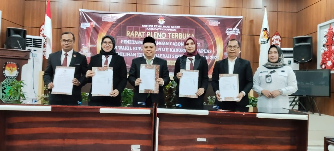 KPU Kapuas Gelar Rapat Pleno Terbuka Penetapan H M Wiyatno – Dodo Pimpin Kapuas Periode 2025 – 2030