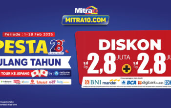 Promo Spesial Anniversary Mitra10 ke-28, Diskon & Cashback Hingga Rp 2,8 Juta, Buruan Cek!