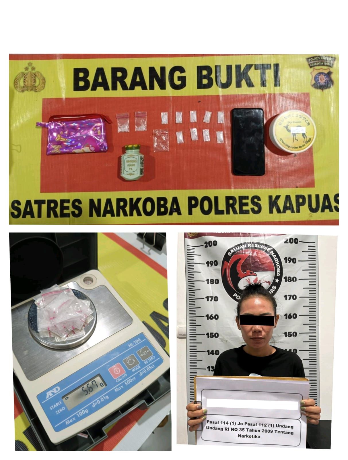 Polres Kapuas Ungkap Kasus Narkotika Jenis Sabu, Satu Tersangka Diamankan