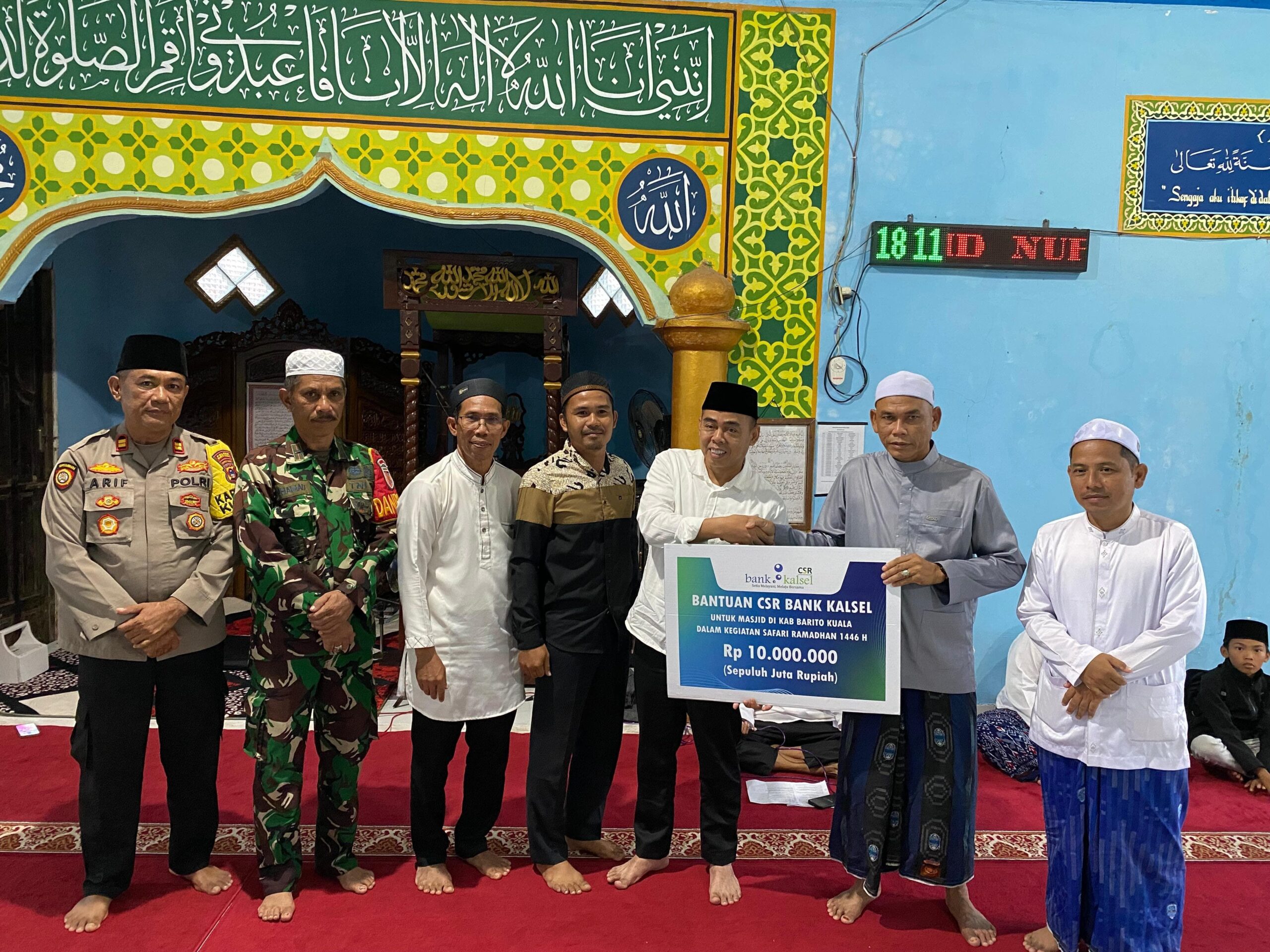 Safari Ramadhan Pemerintah Kabupaten Barito Kuala di Masjid Nurul Iman Desa Tabatan Baru