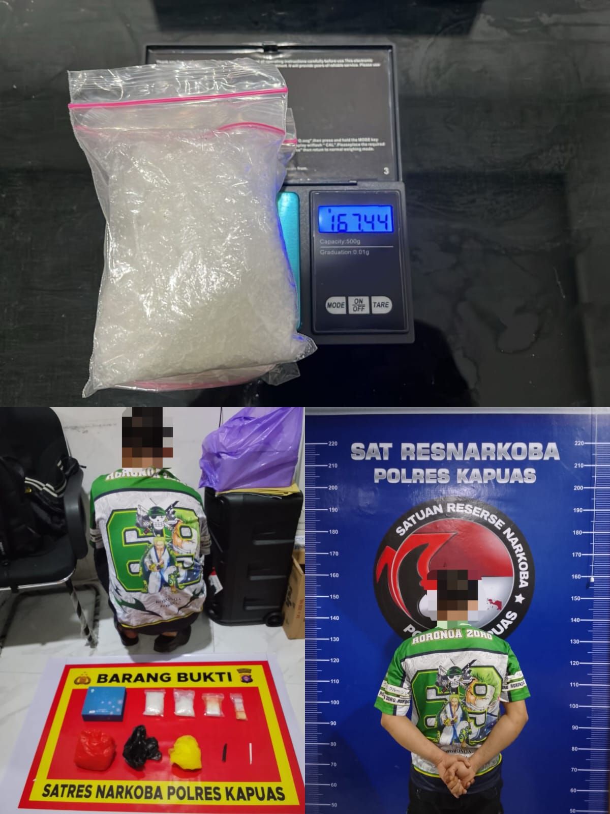 Polisi Tangkap Pengedar Sabu 167 Gram di Kapuas