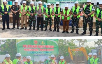 Peletakan Batu Pertama Kantor Subdenpom XXII/1-4 Kapuas dihadiri Langsung Danpuspomad Mayjen TNI Eka Wijaya Permana