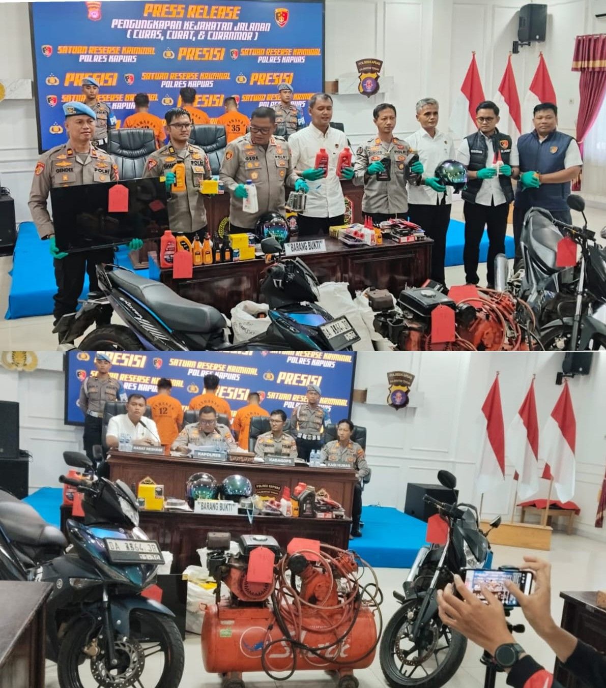Polres Kapuas Ungkap 12 dari 17 Kasus Curas, Curat dan Curanmor, Ringkus 4 Pelaku Jaringan Lintas Provinsi
