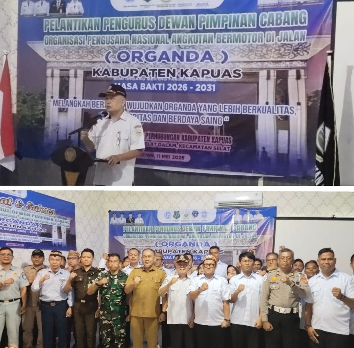 DPC Organda Kapuas, Resmi dilantik, Pemkab Tekankan Sinergi Strategis dan Degitalisasi Transportasi
