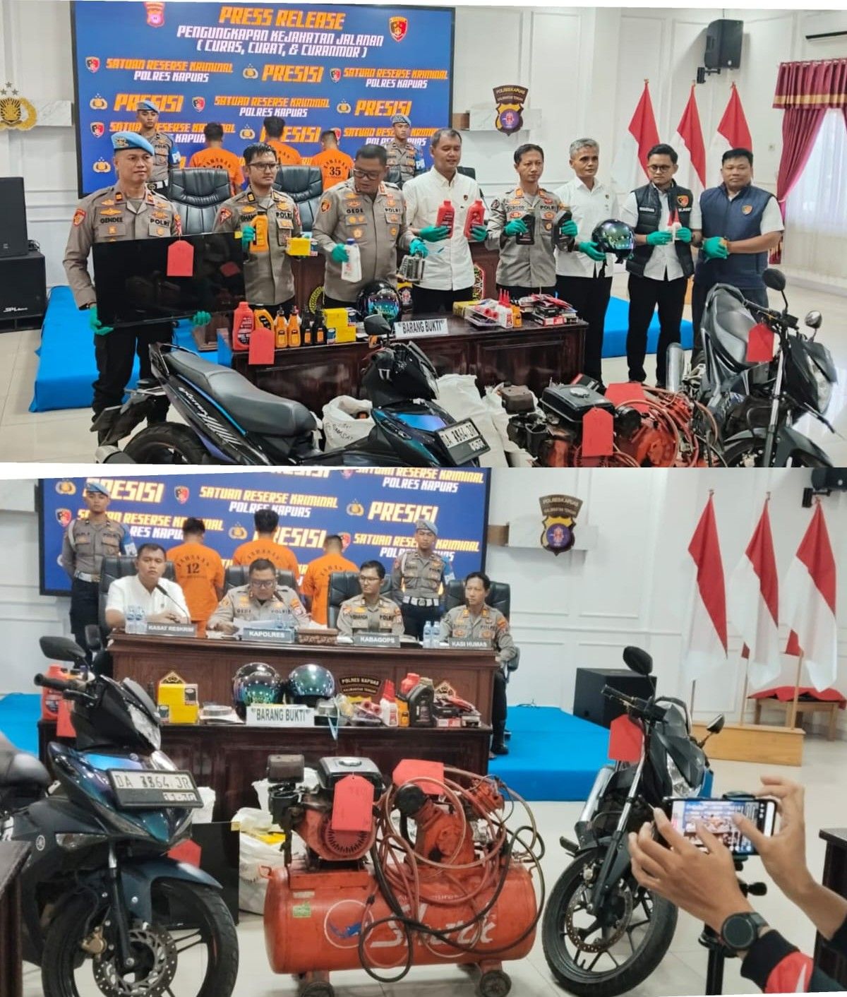 Polres Kapuas Ungkap Curas, Curat dan Curanmor Periode Januari – Mei 2026 dan Ringkus Jaringan Lintas Provinsi