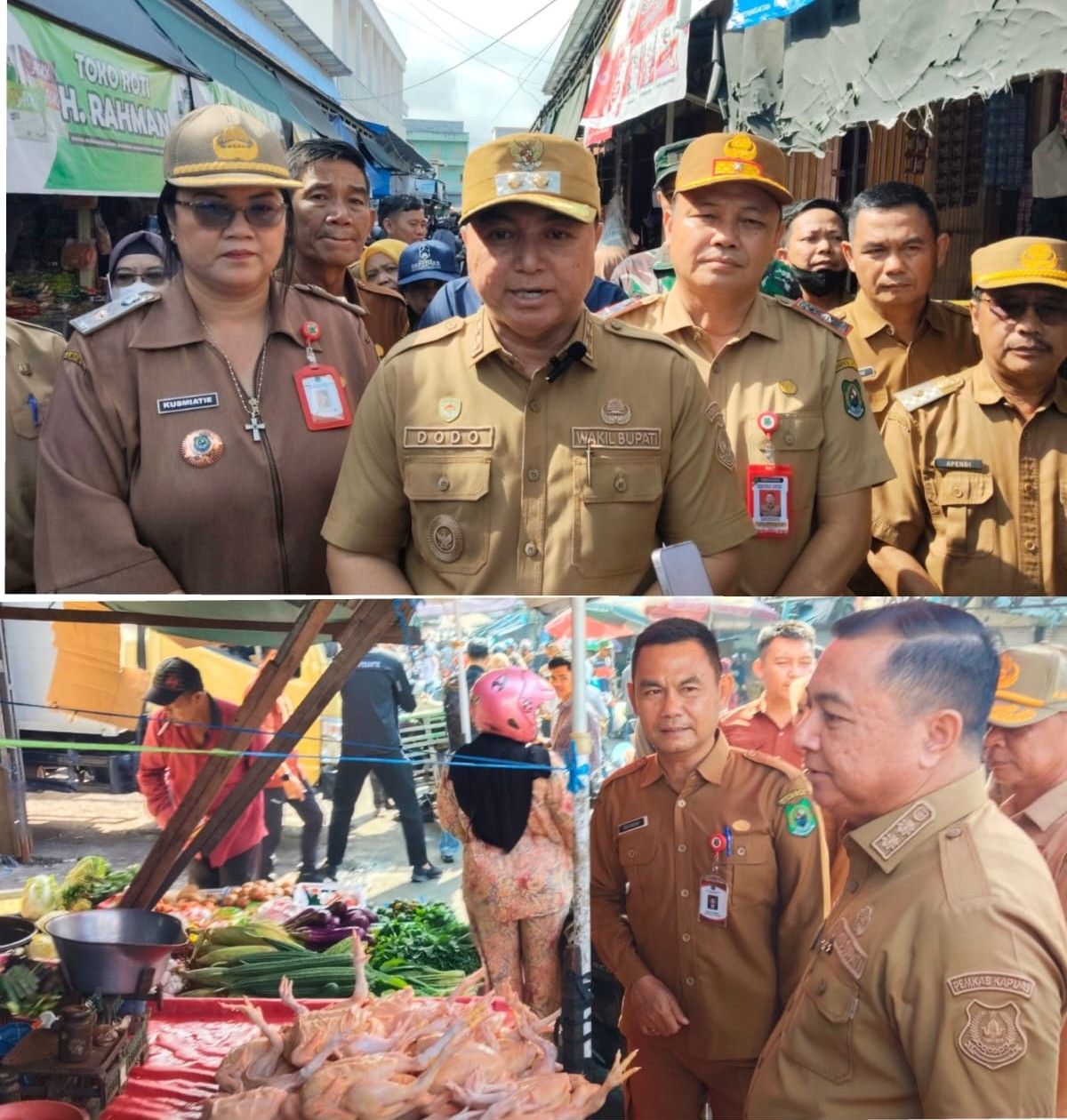 Monitoring stabilitas Harga Bahan Pokok, Wakil Bupati Kapuas,Kunjungi Pasar Blok “R”