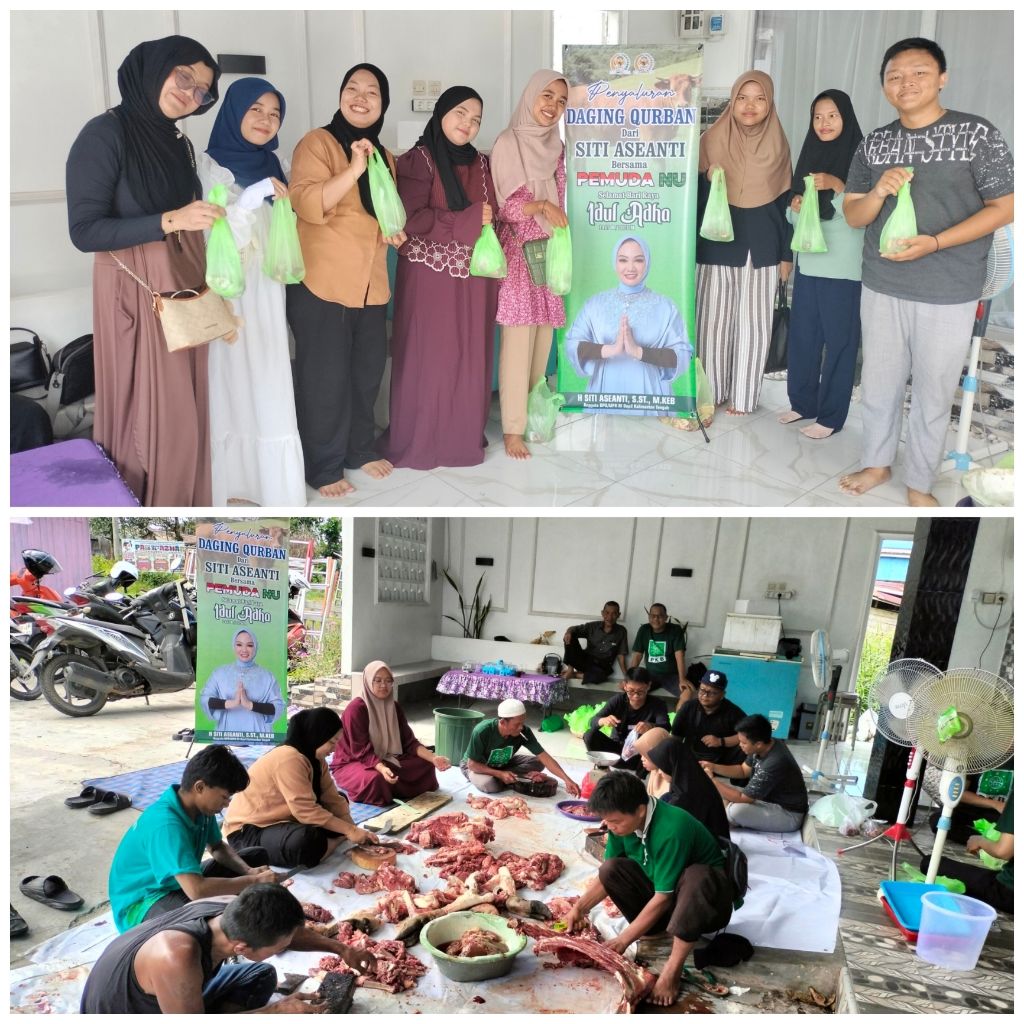 Siti Aseanti Gandeng Pemuda NU Salurkan Daging Qurban