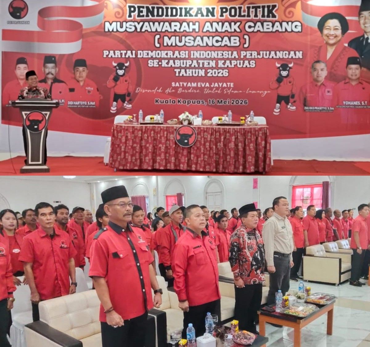 Ketua DPD PDI Perjuangan Kalteng Lantik PAC PDI Perjuangann 17 Kecamatan  se Kabupaten Kapuas