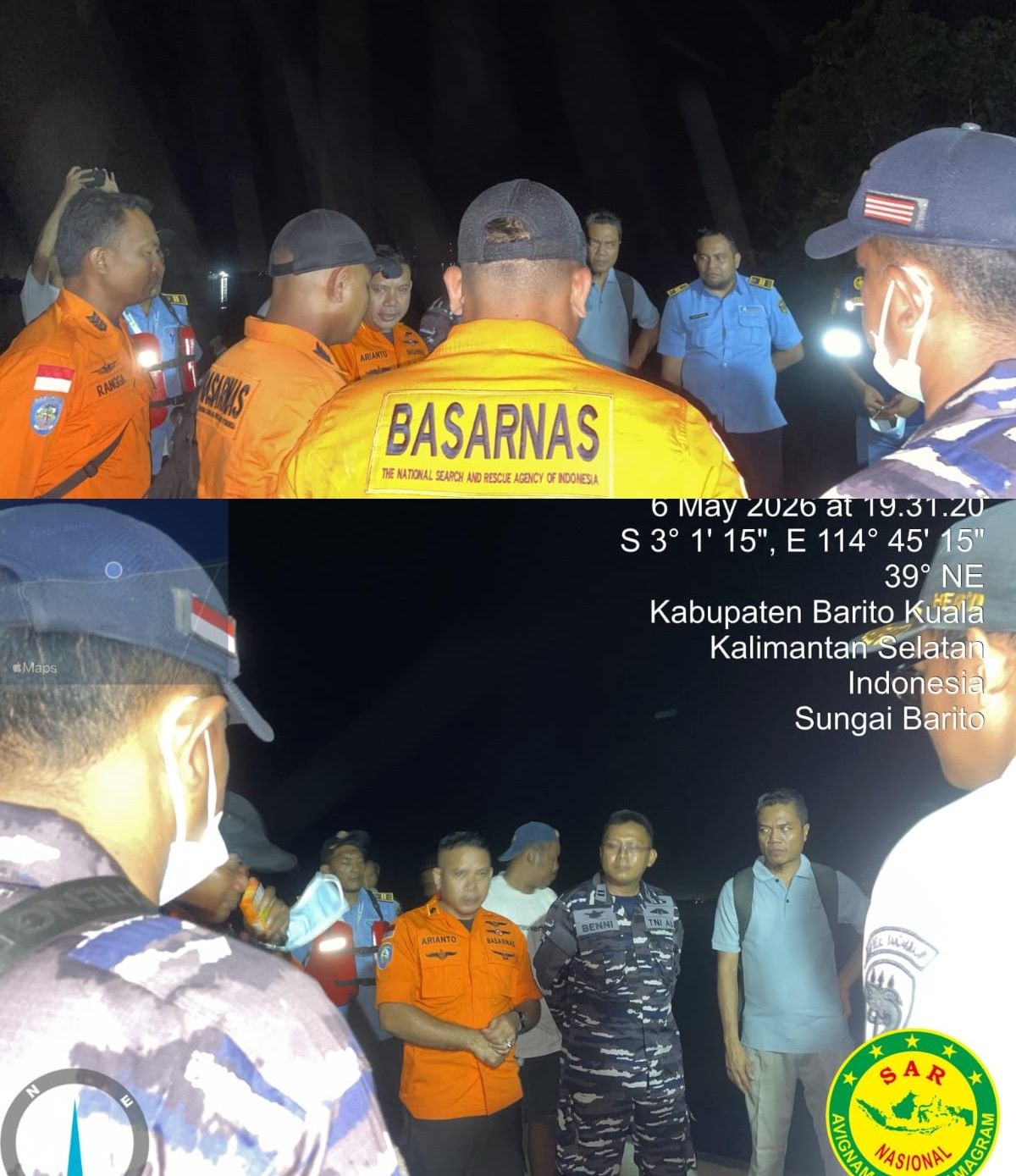 Insiden di Sungai Tunjang, Basarnas Evakuasi ABK Terjebak di Kapal