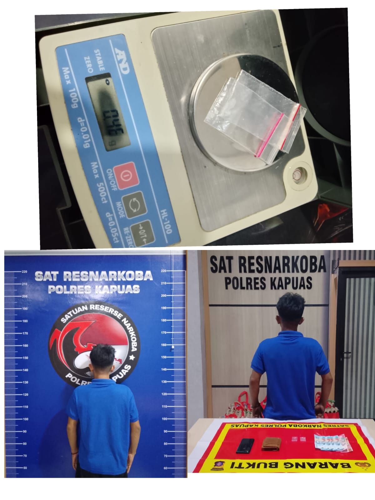 Satresnarkoba Polres Kapuas Tangkap Pria 29 Tahun, Dua Paket Sabu Diamankan di Selat Hulu