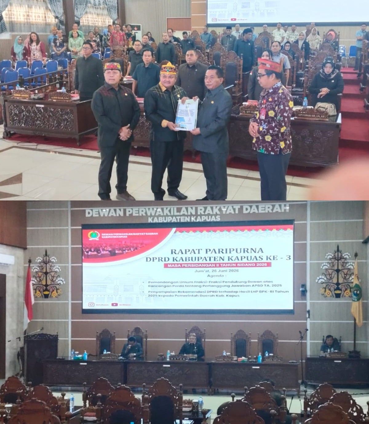 Rapat Paripurna DPRD Kapuas: Tujuh Fraksi Setujui Raperda Pertanggungjawaban APBD 2025