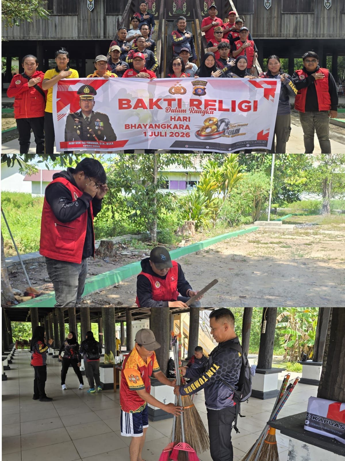 Sambut Hari Bhayangkara ke-80, Polres Kapuas Gelar Bakti Religi di Rumah Betang Menggatang Utus