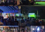 Suasana Meriah, Anggota Kodim 1016/Plk Nonton Bareng Bersama Masyarakat