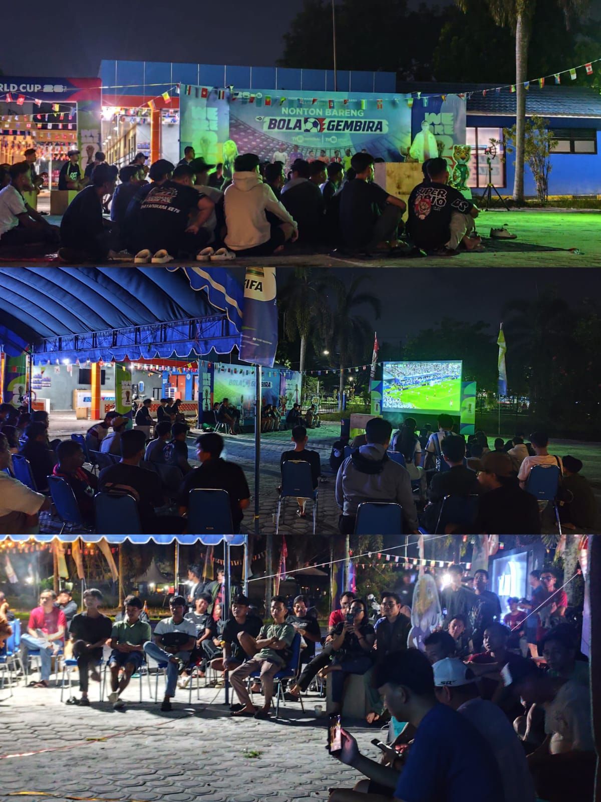 Suasana Meriah, Anggota Kodim 1016/Plk Nonton Bareng Bersama Masyarakat
