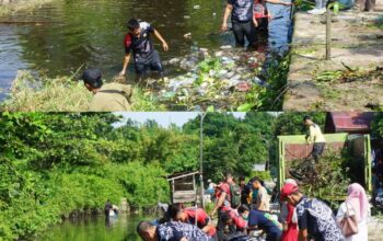 Peduli Kebersihan, Anggota Kodim 1016/Plk Laksanakan Karya Bakti Pembersihan Parit
