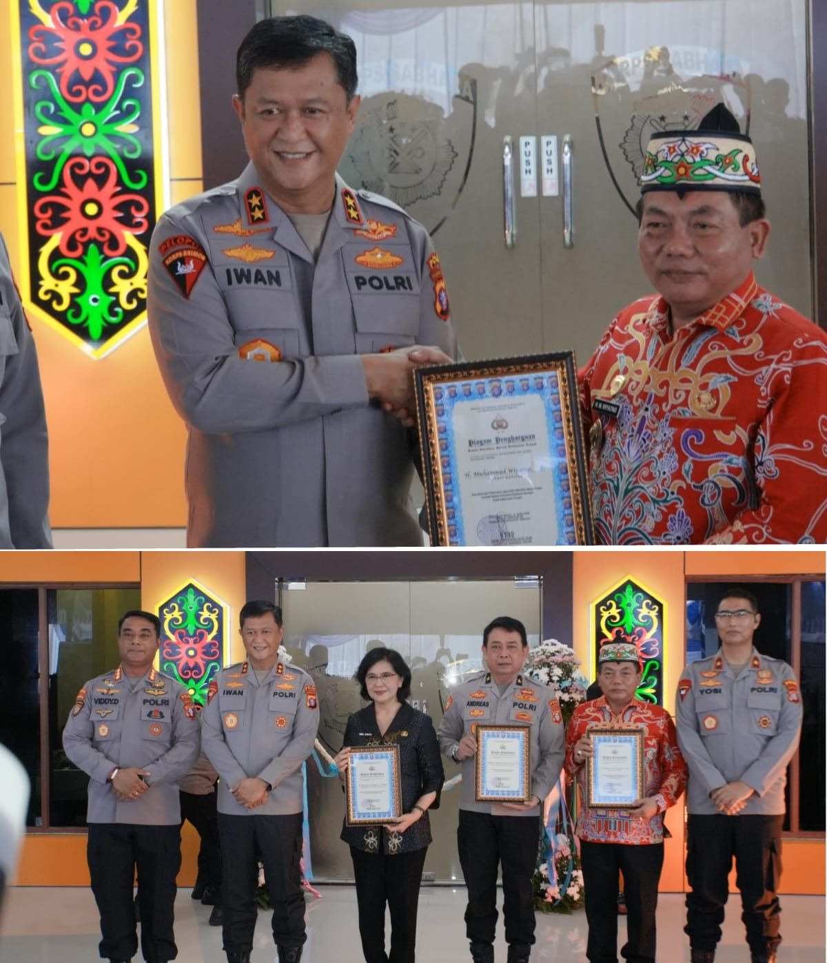 Bupati Kapuas Terima Penghargaan Kapolda Kalteng Atas Dukungan Renovasi Mako Ditsamapta
