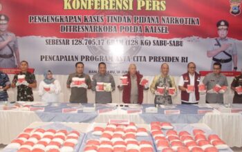 Polda Kalsel Sita 128 Kg Sabu Senilai Rp.231 Miliar, Lima Tersangka Jaringan Internasional Ditangkap