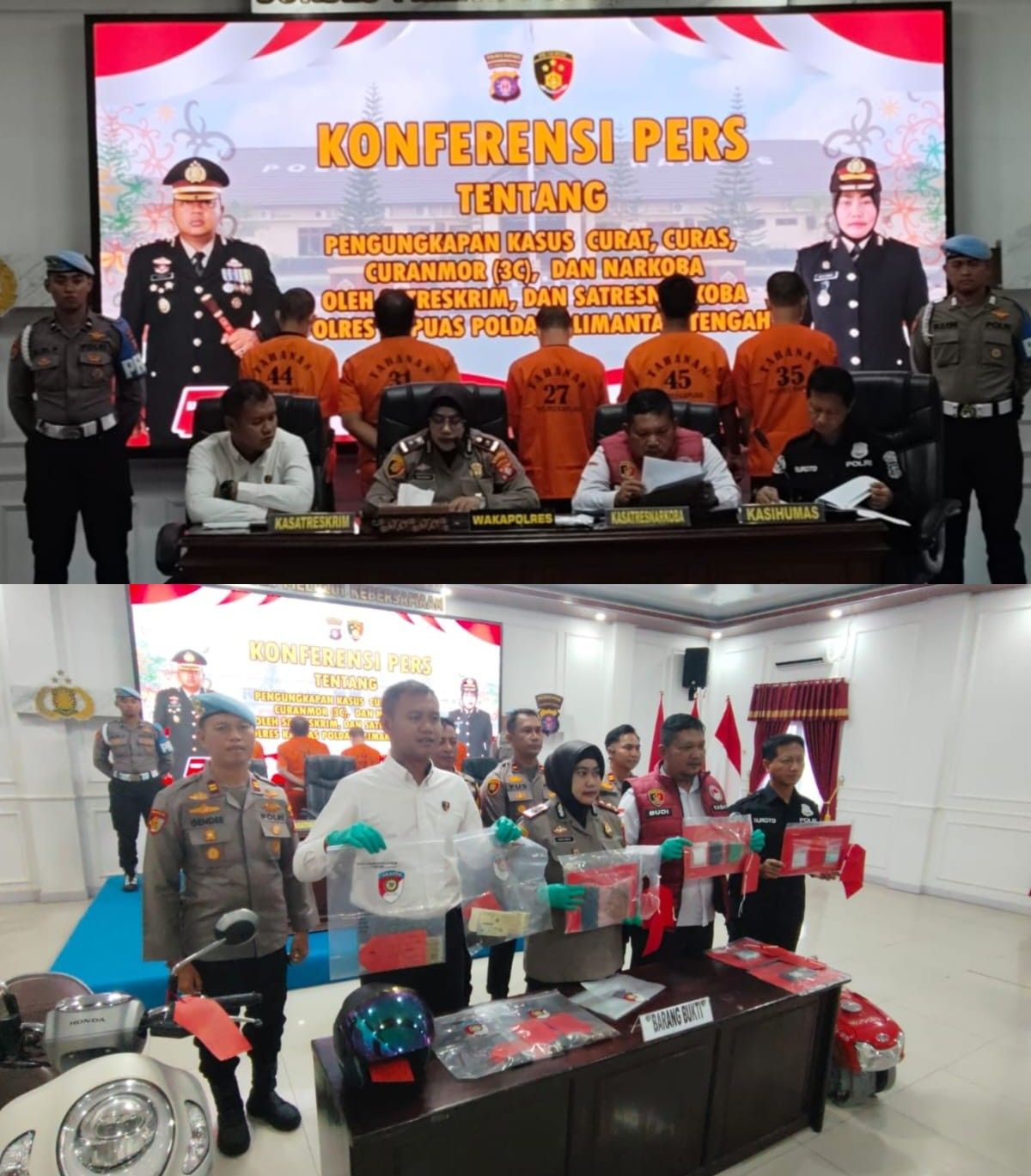 Polres Kapuas Ungkap Kasus Curat,Curas dan Narkoba, Amankan 9 Tersangka Lintas Provinsi dan Berbagai Barang Bukti