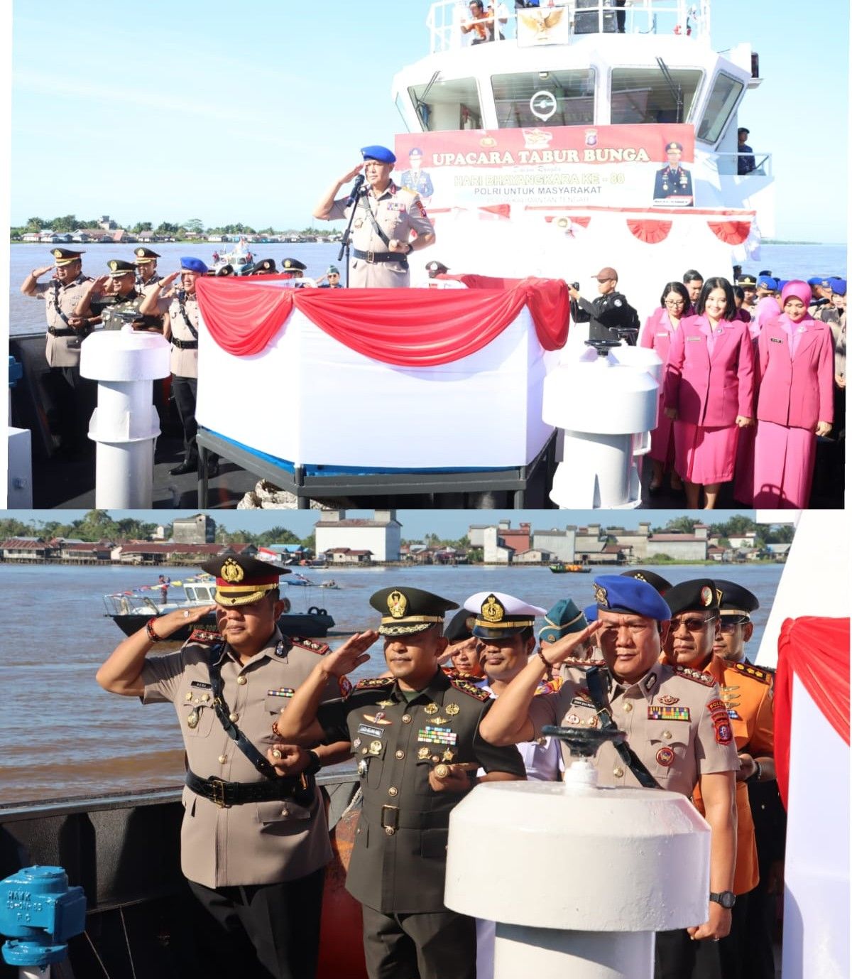 Kenang Jasa Pahlawan, Polda Kalteng Gelar Tabur Bunga di DAS Kapuas
