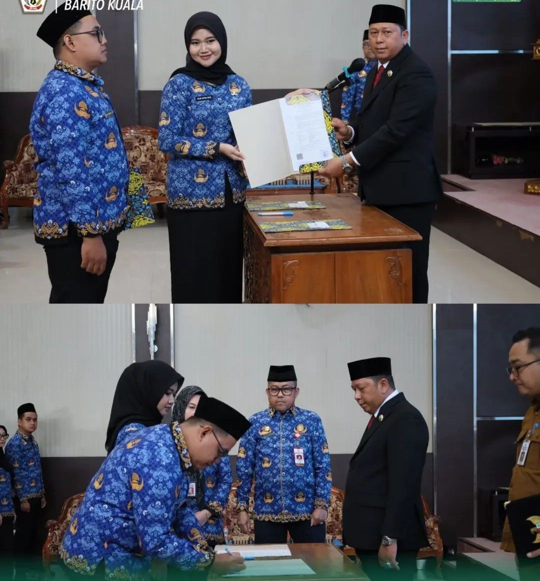 Lantik PNS dan Pejabat Fungsional, Bupati Batola Tekankan Pelayanan Publik dan Integritas