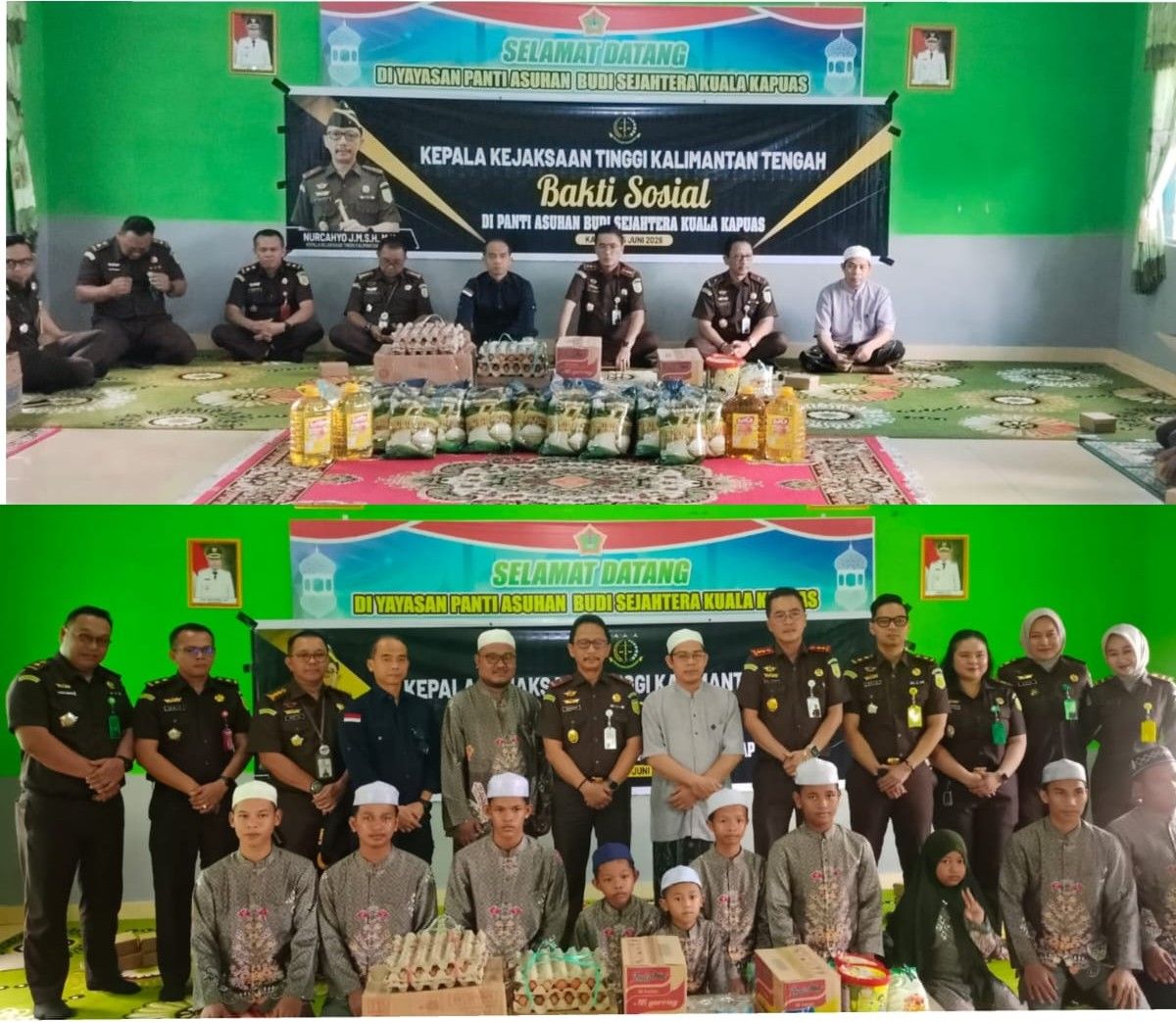 Kajati Kalteng Lanjutkan Kunjungan Kerja Dengan Bakti Sosial Ke Panti Asuhan Budi Sejahtera di Kapuas
