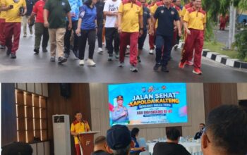 Sambut HUT Bhayangkara ke-80, Polda Kalteng Gandeng Insan Pers Perkuat Sinergi Lewat Jalan Sehat
