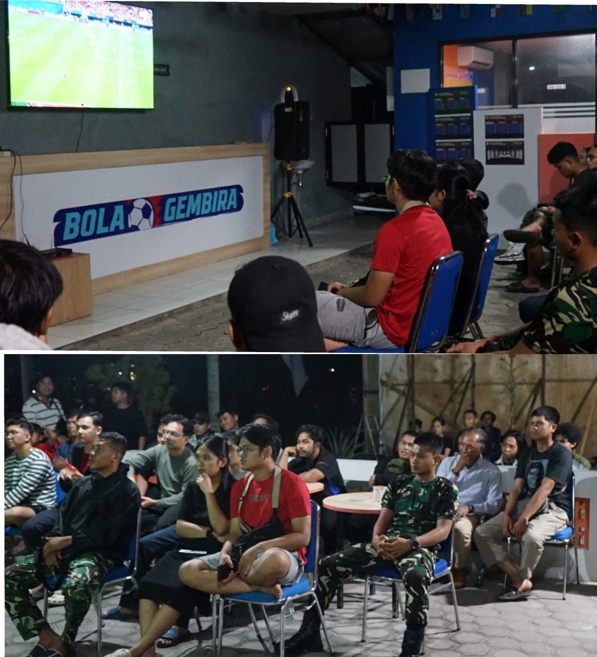 Pererat Kebersamaan, Anggota Kodim 1016/Plk Nonton Bareng Piala Dunia