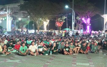 Nobar di Balai Kota, Warga Banjarmasin Gembira Timnas Indonesia Kalahkan Oman 3-0