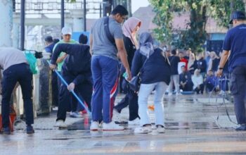 Wali Kota Pimpin Gotroy Bersihkan Siring Tendean dan Kawasan Tugu 0 Km