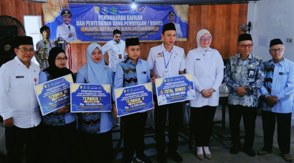 Rebut Kembali Tahta Juara MTQ Nasional, Kafilah MTQ Banjarmasin Terima Bonus