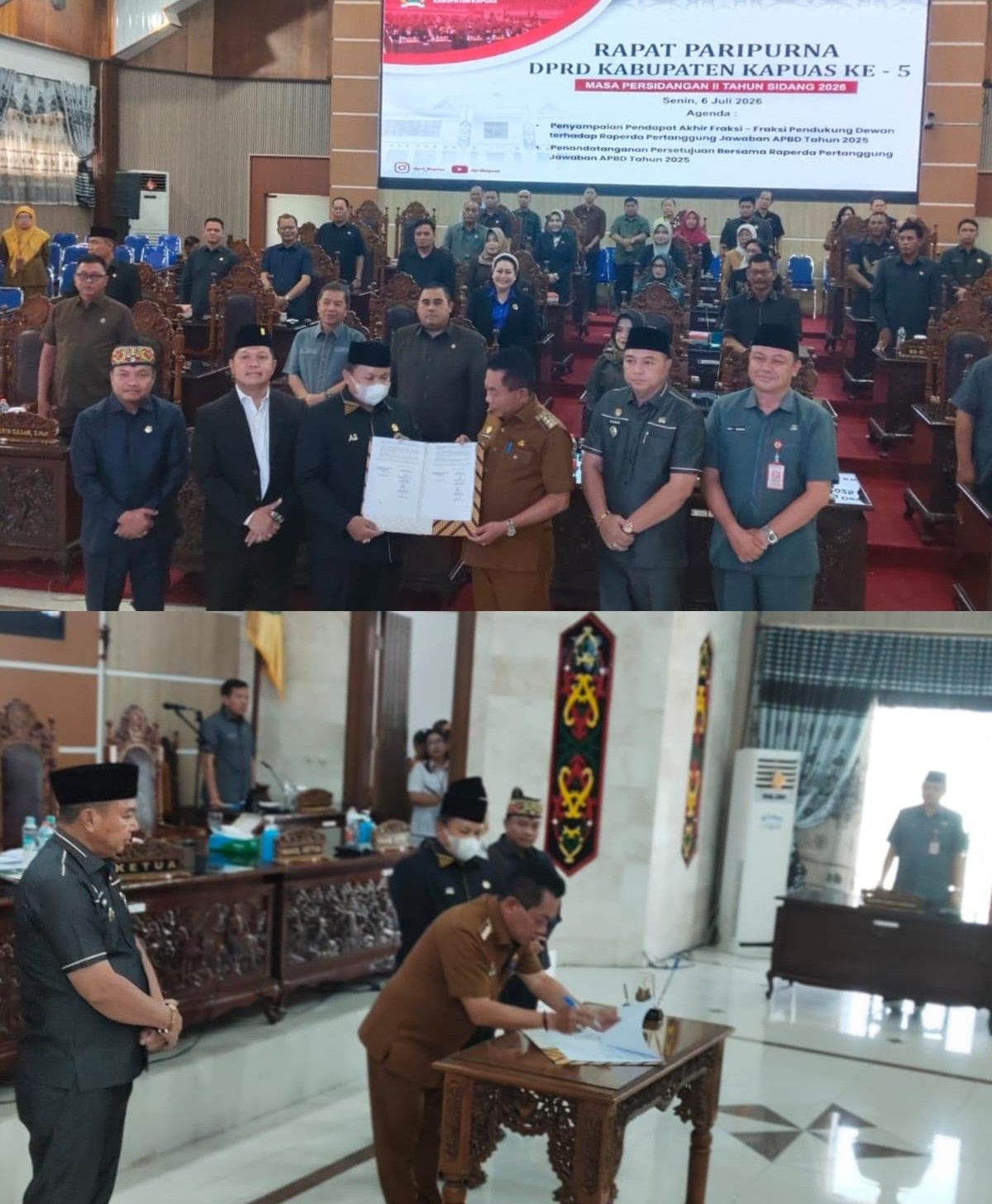 DPRD Kapuas Setujui Raperda Pertanggungjawaban APBD 2025, Bupati Tegaskan Komitmen Transparansi