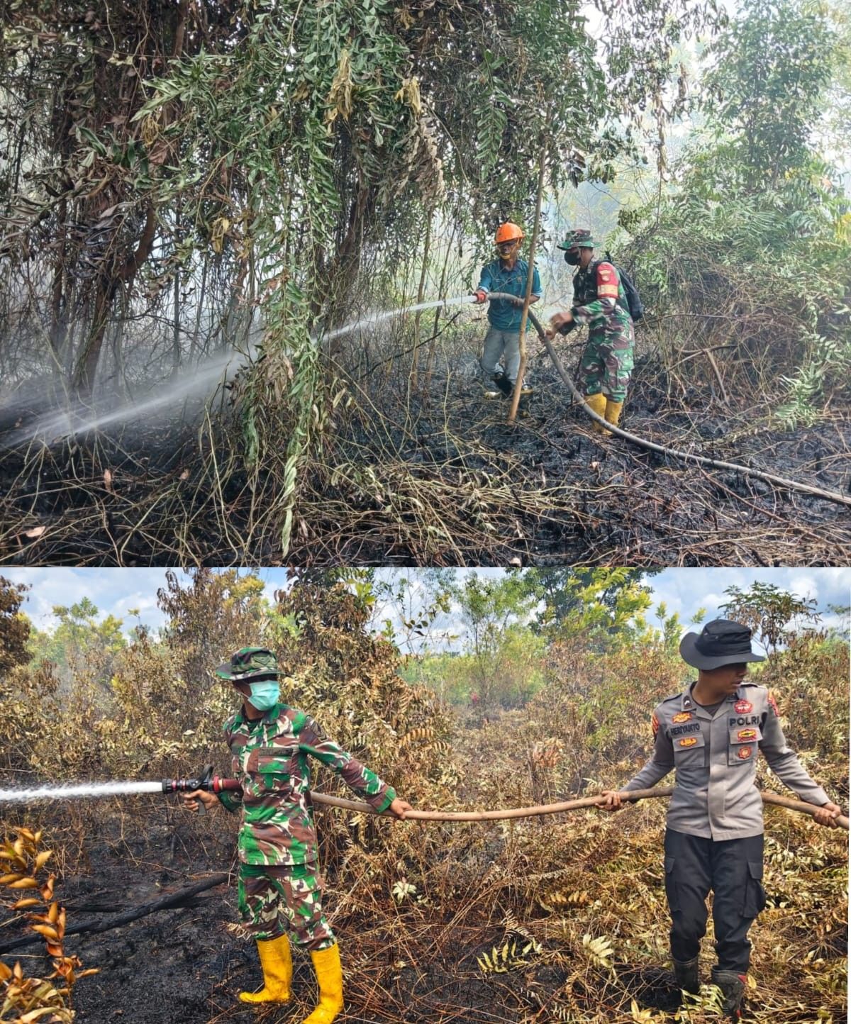 Tim Siaga Karhutla Kodim 1016/Plk Bergerak Cepat Padamkan Api