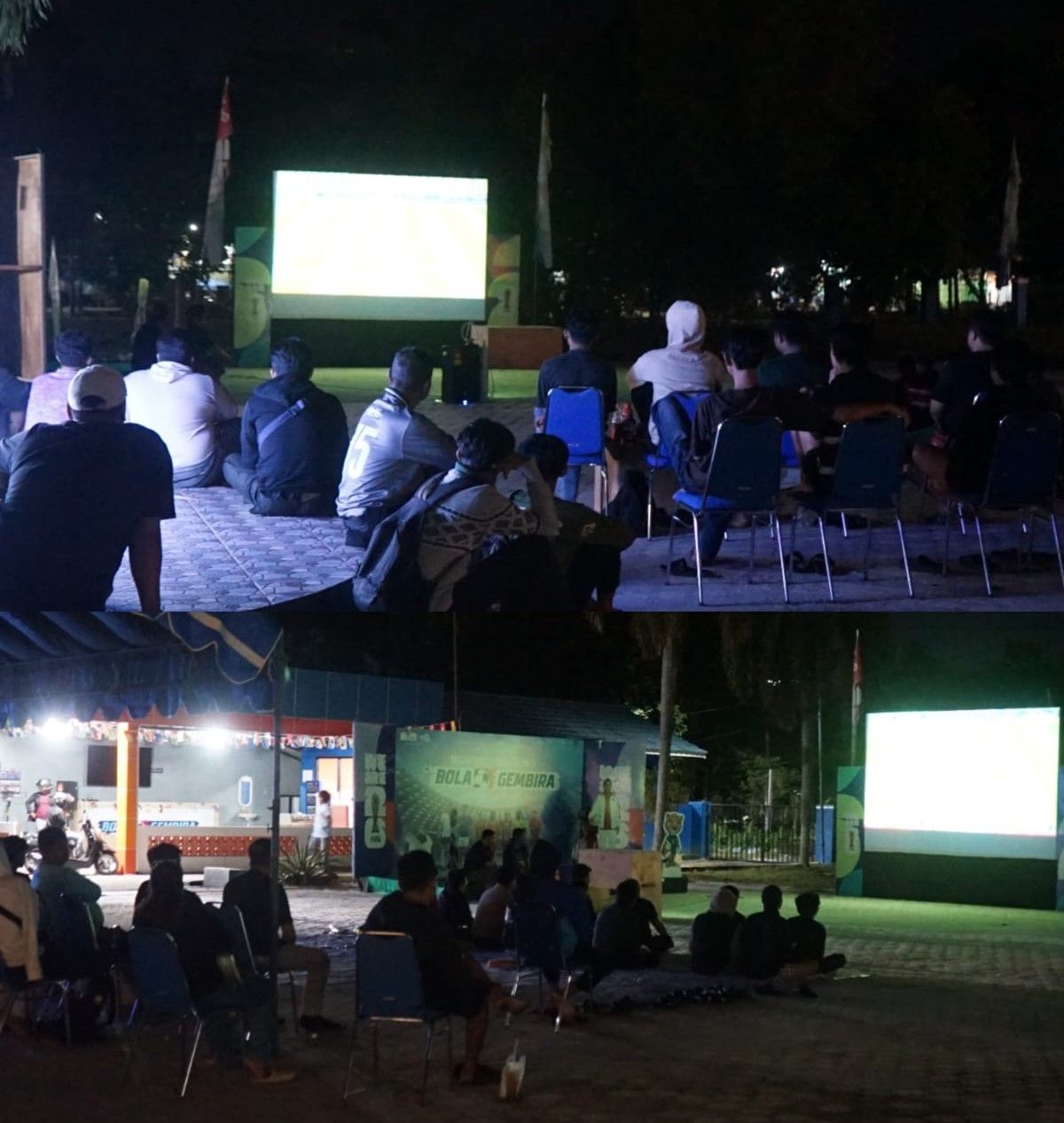 Pererat Kebersamaan, Anggota Kodim 1016/Plk Nonton Bareng Bersama Masyarakat