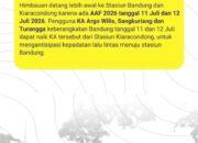 Asia Afrika Festival 2026 Digelar Akhir Pekan di Kota Bandung, KAI Daop 2 Bandung Imbau Pelanggan Datang ke Stasiun Lebih Awal Asia Afrika Festival 2026 Digelar Akhir Pekan di Kota Bandung, KAI Daop 2 Bandung Imbau Pelanggan Datang ke Stasiun Lebih Awal