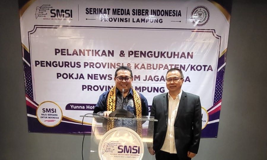 Ketua Umum SMSI Kukuhkan Pokja Newsroom Jaga Desa di Lampung Mengawal Desa, Mencegah Jaksa
