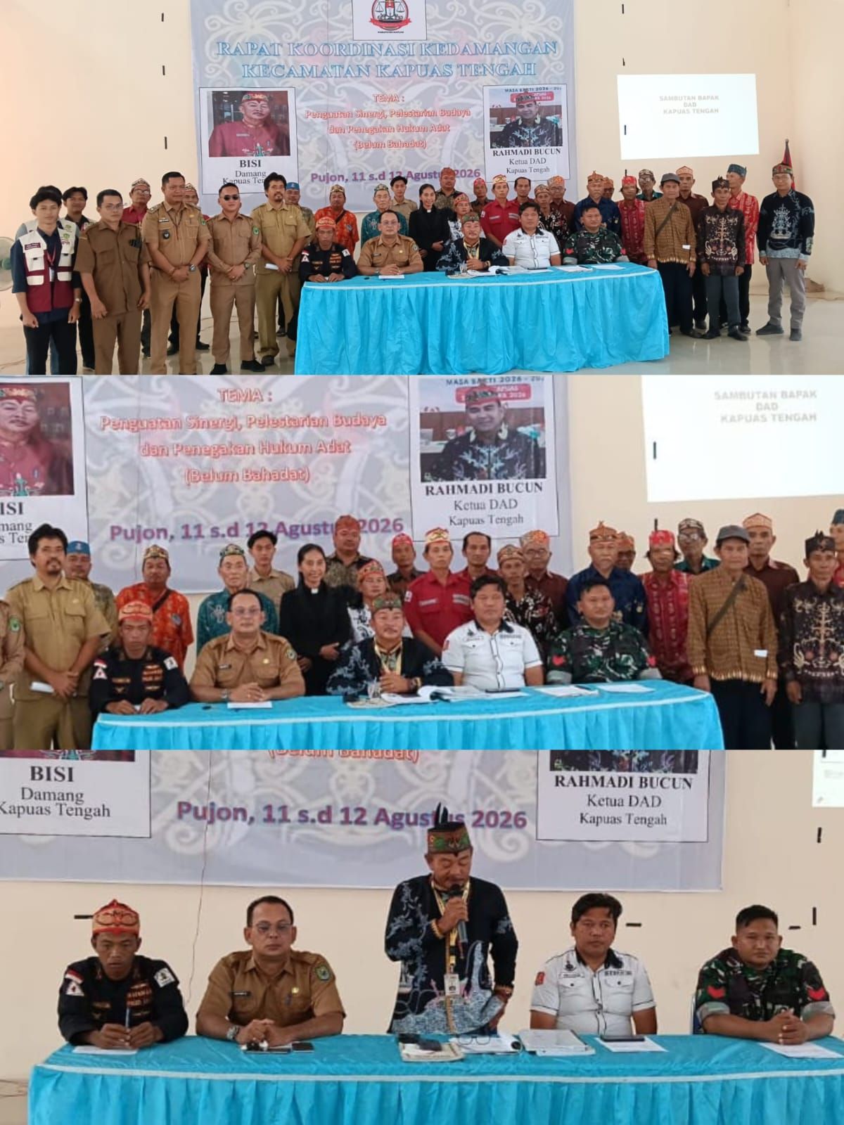 Perkuat Sinergi dan Tegakkan Hukum Adat, Damang & DAD Kapuas Tengah Gelar Rakor Kecamatan