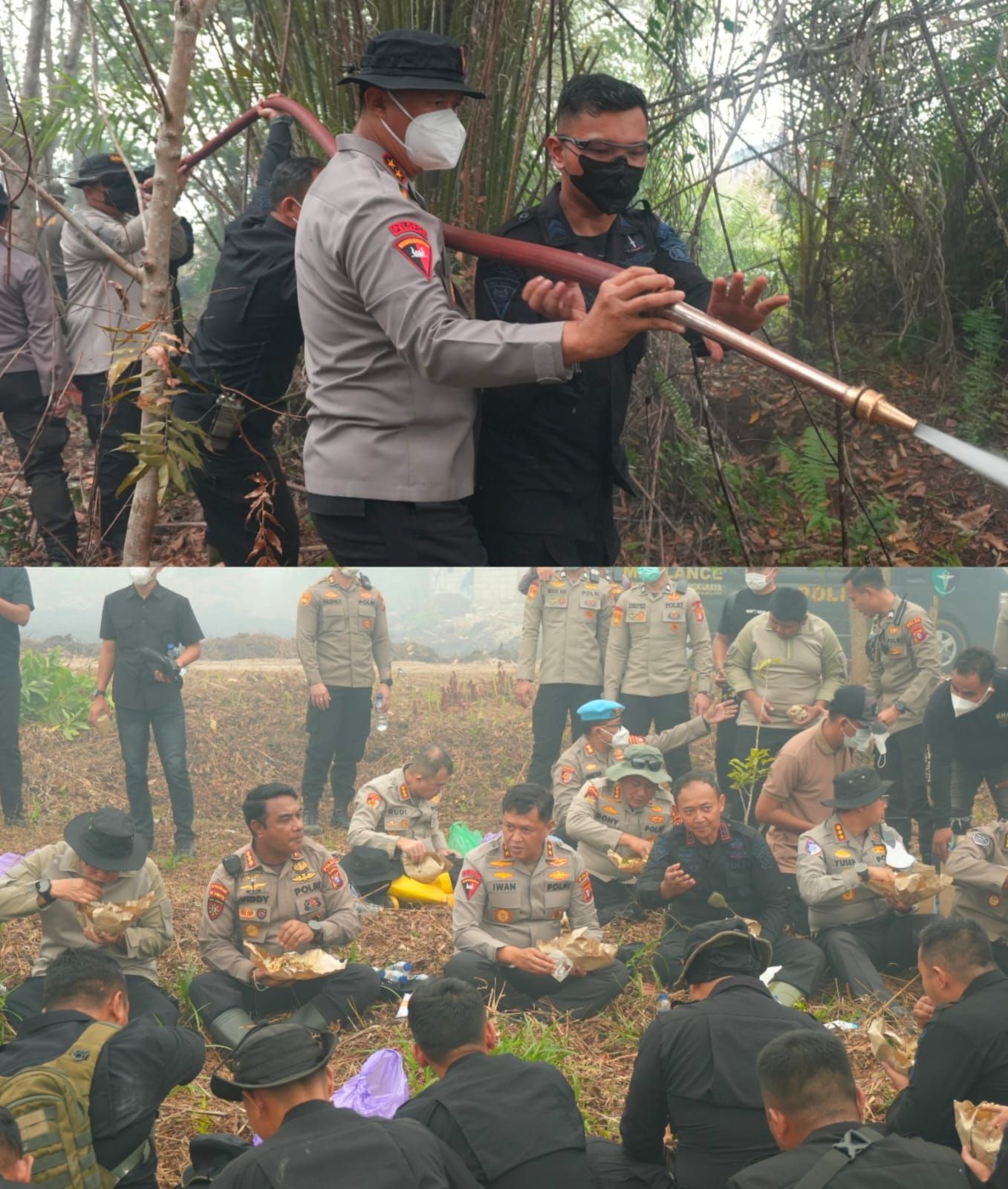 Perkuat Kebersamaan, Kapolda Kalteng Motivasi Satgas Karhutla Lewat Makan Siang Bersama