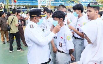 Pemkab Batola dan Forkopimda Bergerak, Masker Dibagikan kepada Warga dan Pelajar